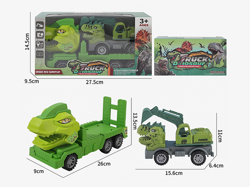 Friction Dinosaur Trailer With Slide Dinosaur Hook Machine