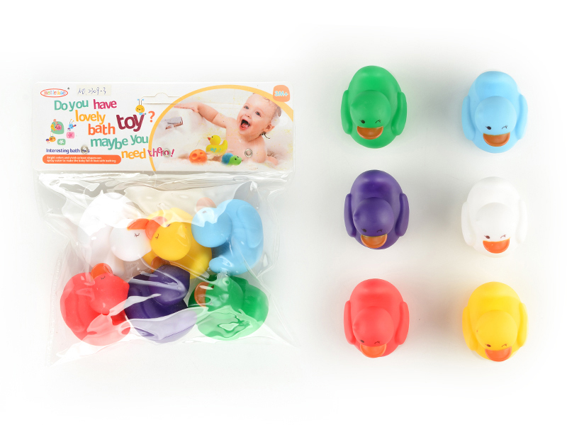 4PCS Vinyl Duck+2 Discolored Ducks