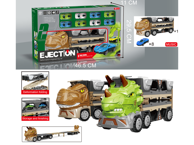 Tyrannosaurus Rex Ejects Railroad Speeder With Music+8 Alloy Cars