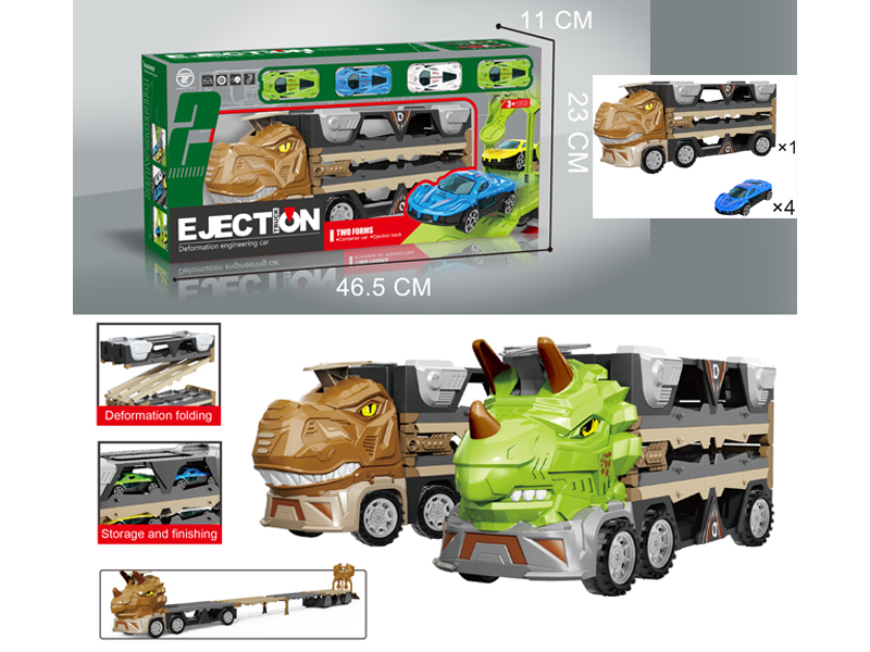 Tyrannosaurus Rex Ejects Railroad Speeder+4 Alloy Cars