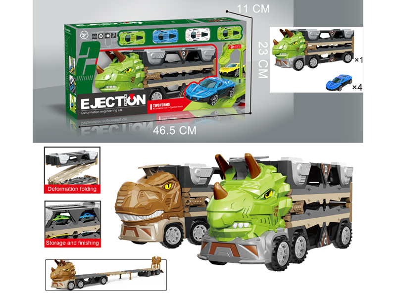 Triceratops Ejects Railroad Speeder+4 Alloy Cars