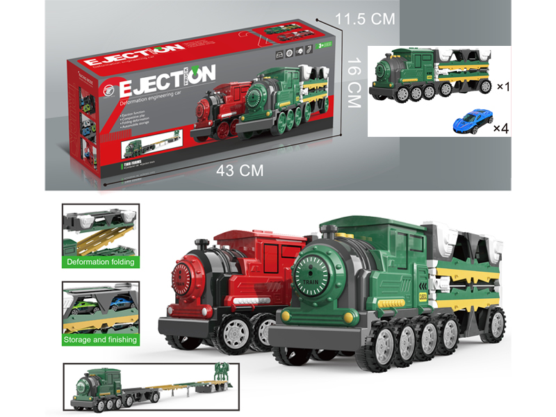 Train Ejects Railroad Speeder+4 Alloy Cars