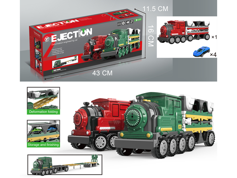 Train Ejects Railroad Speeder+4 Alloy Cars