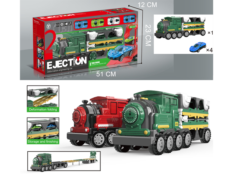 Train Ejects Railroad Speeder+4 Alloy Cars