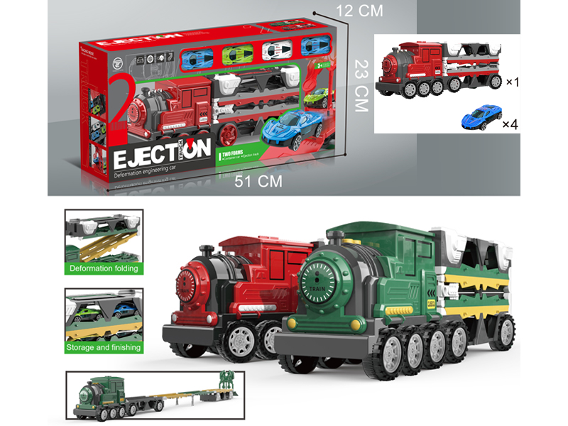 Train Ejects Railroad Speeder+4 Alloy Cars