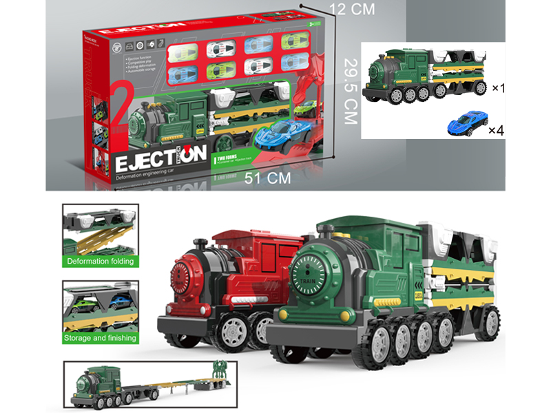 Train Ejects Railroad Speeder+8 Alloy Cars