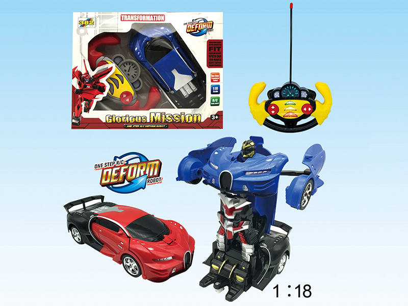 5 Channel Remote Control One-Key Transformation Car With Light And Music(Bugatti)