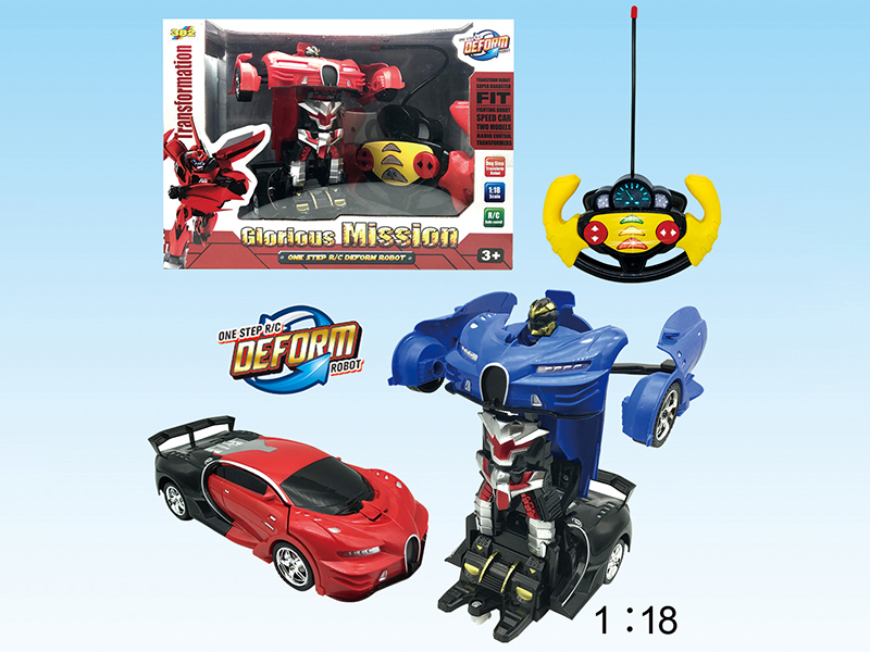 5 Channel Remote Control One-Key Transformation Car With Light And Music(Bugatti)