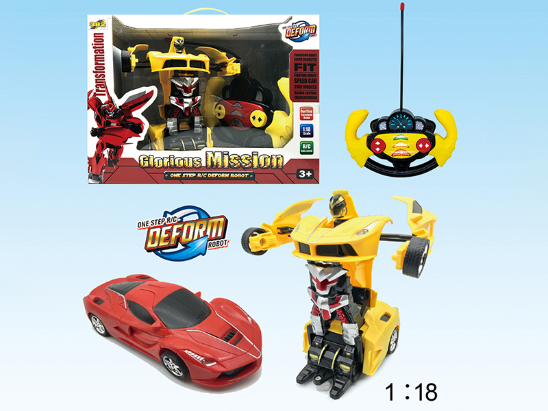 5 Channel Remote Control One-Key Transformation Car With Light And Music(Ferrari)