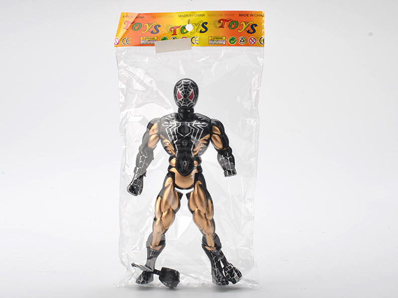 Black Spider-Man With Colorful Lights