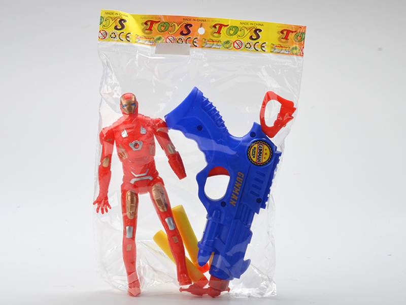 Iron Man With Colorful Lights + Soft Bullet Gun