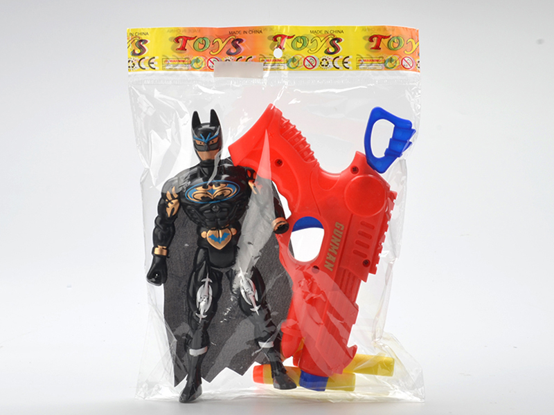 Batman With Colorful Lights + Soft Bullet Gun