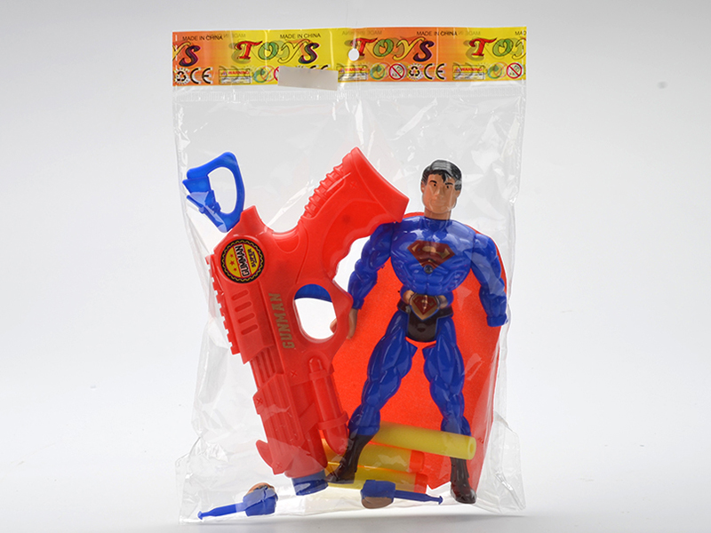 Superman With Colorful Lights + Soft Bullet Gun