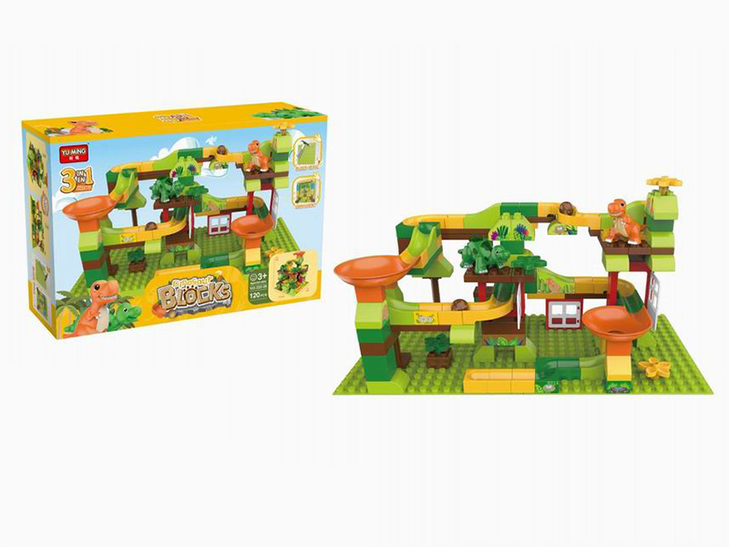 Dinosaur Rolling Ball Track Building Blocks 120pcs