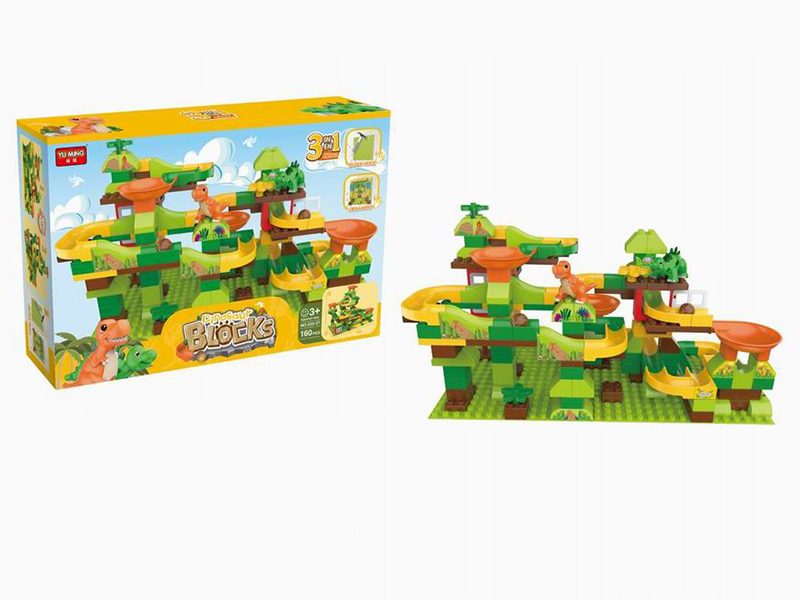 Dinosaur Rolling Ball Track Building Blocks 160pcs