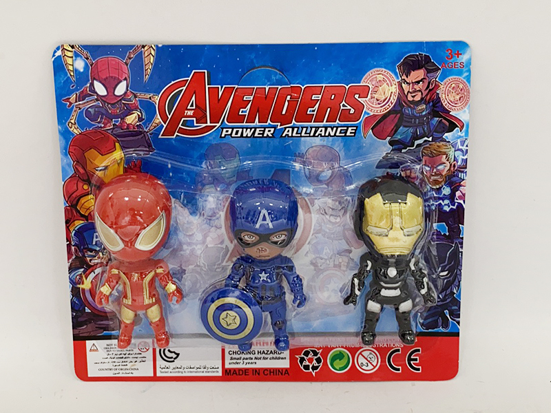 Cartoon Spider-Man,Captain America,Iron Man 3pcs