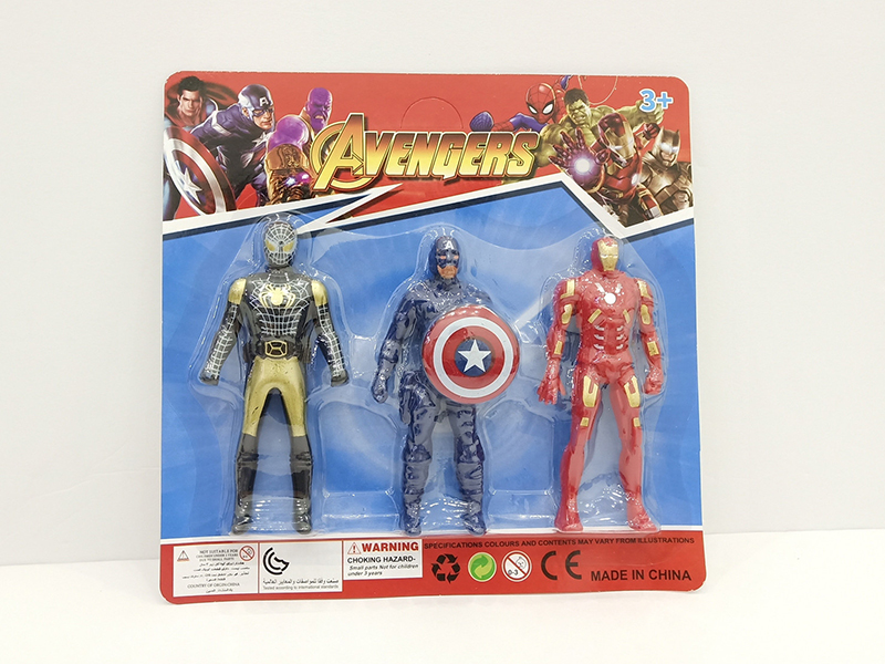Spider-Man, Captain America,Iron Man Toys 3PCS