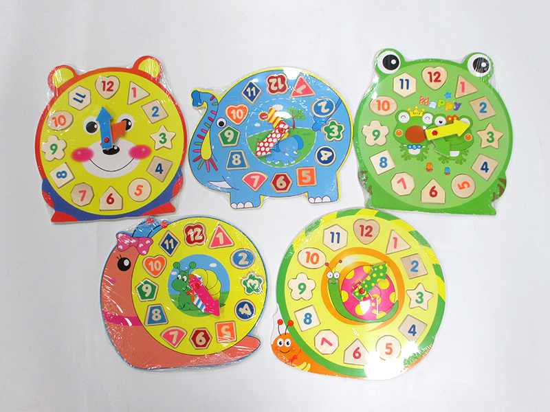 Wooden Animal Clock Toy