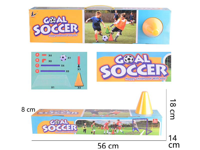4 Obstacles+Football Goal Toy