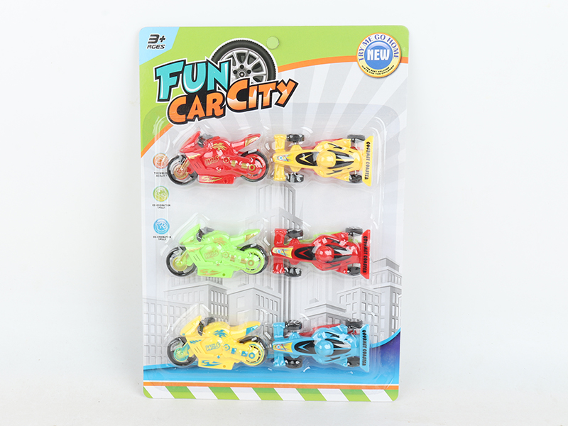 3 Slide Cartoon Motorcycles + 3 Slide Racing Cars