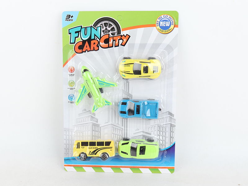 1 Slide Cartoon Airplane + 3 Slide Cars + 1 Slide Bus