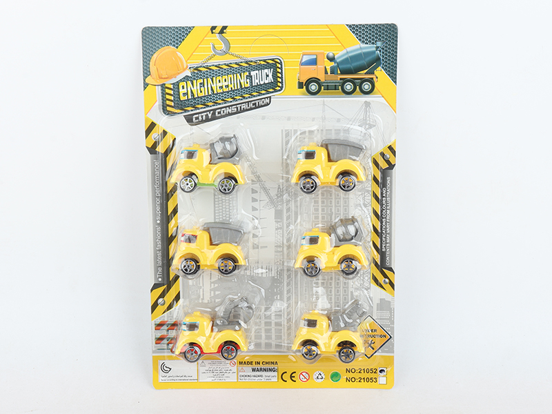 6 Slide Cartoon Engineering Trucks