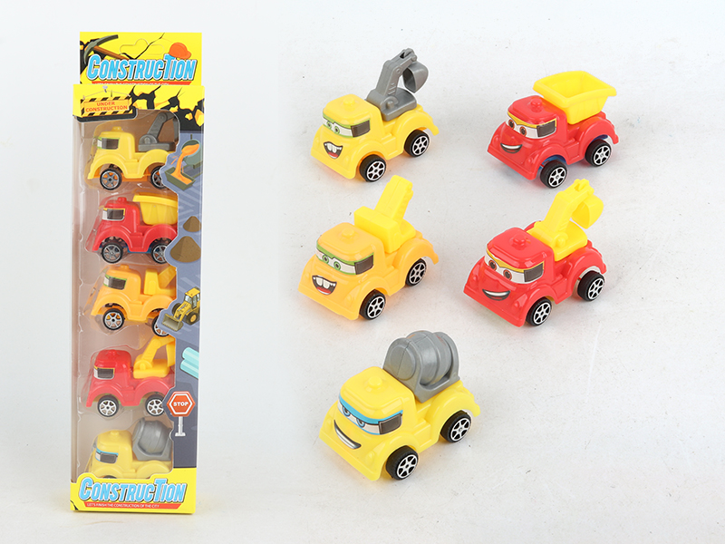 5 Slide Cartoon Engineering Trucks