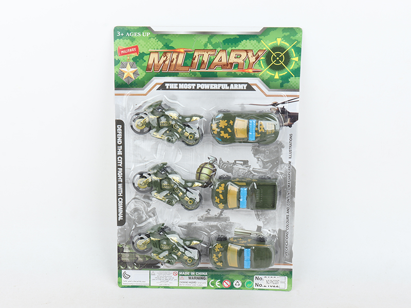 3 Slide Military Motorcycle + 3 Slide Military Trucks