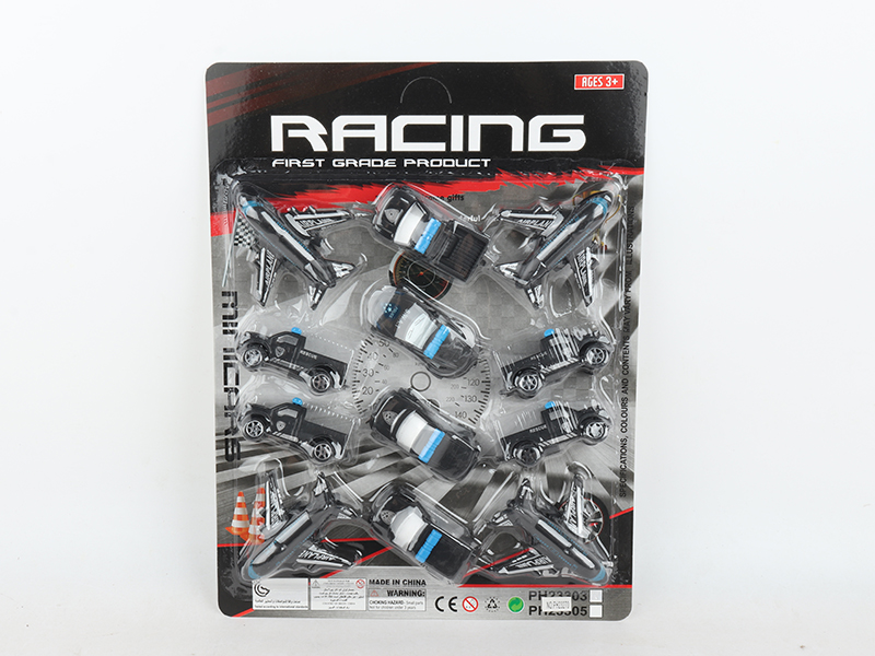 4 Slide Police Airplanes + 8 Police Cars