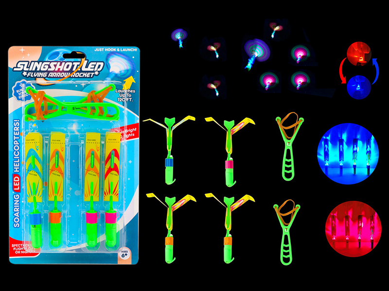 4PCS Slingshot Flashing Arrow With Whistle (Red And Blue Lights)
