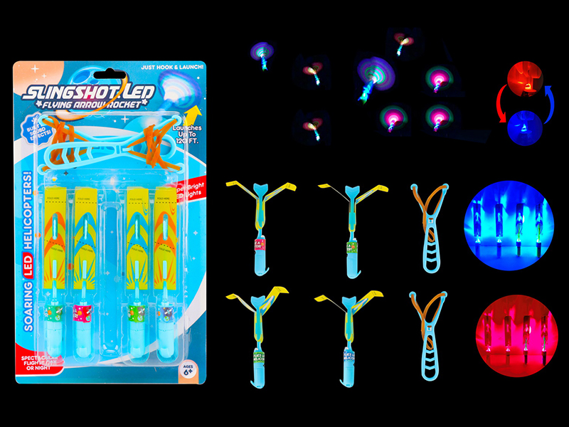4PCS Slingshot Flashing Arrow With Whistle (Red And Blue Lights)