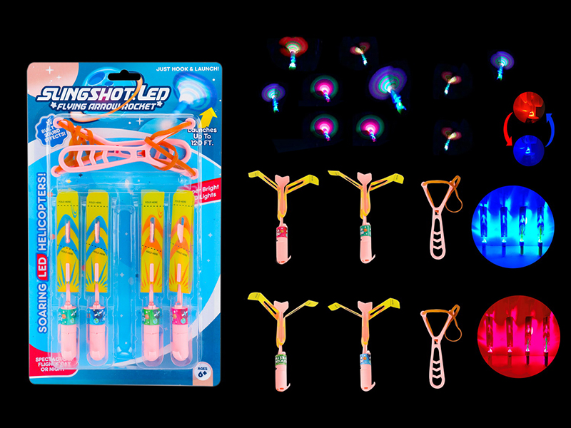 4PCS Slingshot Flashing Arrow With Whistle (Red And Blue Lights)