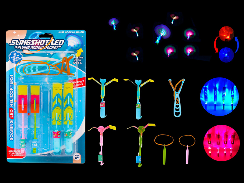 4PCS Slingshot Flashing Arrow With Whistle (Red And Blue Lights)