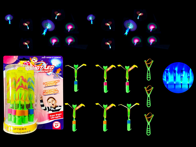 6PCS Slingshot Flashing Arrow With Whistle (Blue Light)