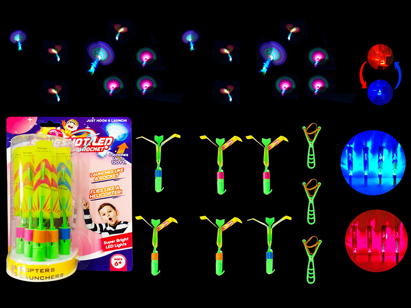 6PCS Slingshot Flashing Arrow With Whistle (Red And Blue Lights)