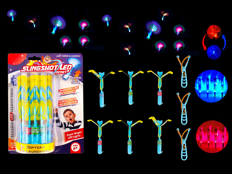 6PCS Slingshot Flashing Arrow With Whistle (Red And Blue Lights)