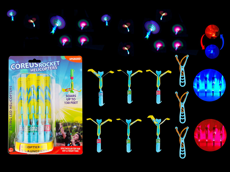 6PCS Slingshot Flashing Arrow With Whistle (Red And Blue Lights)