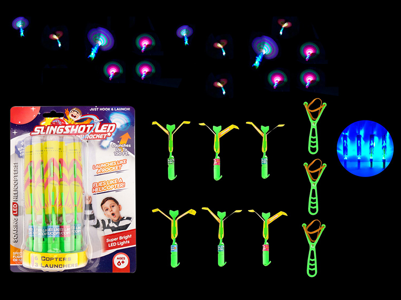 6PCS Slingshot Flashing Arrow With Whistle (Blue Light)