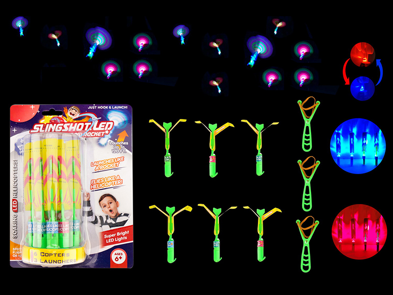 6PCS Slingshot Flashing Arrow With Whistle (Red And Blue Lights)