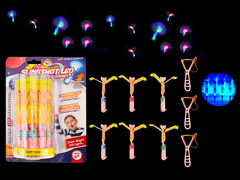 6PCS Slingshot Flashing Arrow With Whistle (Blue Light)