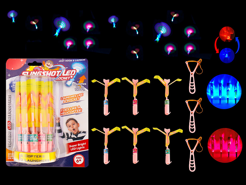 6PCS Slingshot Flashing Arrow With Whistle (Red And Blue Lights)
