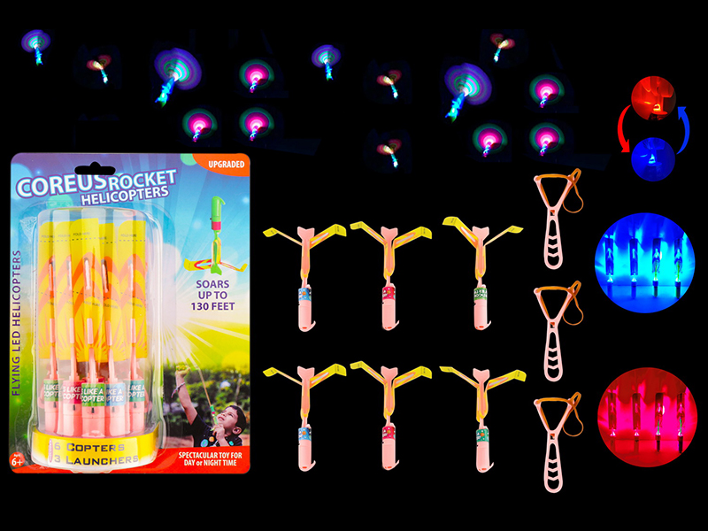 6PCS Slingshot Flashing Arrow With Whistle (Red And Blue Lights)