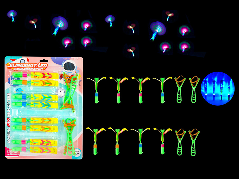 8PCS Slingshot Flashing Arrow With Whistle (Blue Light)