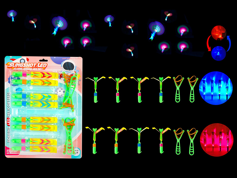 8PCS Slingshot Whistle, Flashing Arrow With Whistle (Red And Blue Lights)