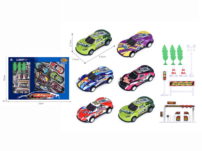 Light Alloy Pull Back Cars Set