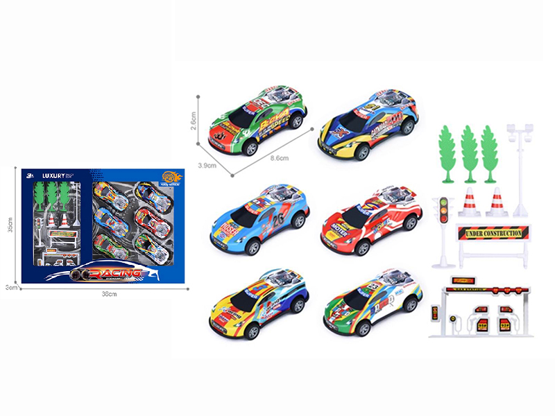 Light Alloy Pull Back Cars Set