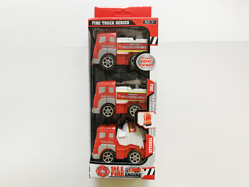 Pull Back Fire Engine 3pcs
