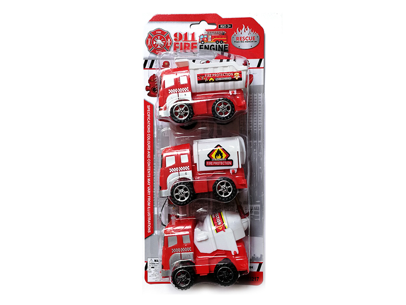 Pull Back Fire Engine 3pcs