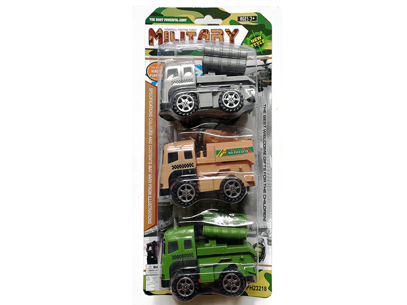 Pull Back Military Trucks 3pcs