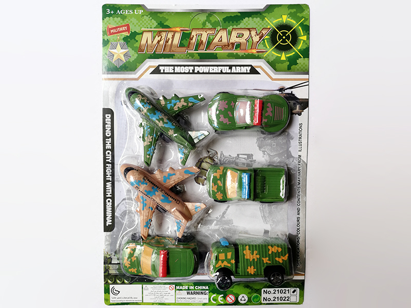 2 Slide Military Airplanes + 4 Slide Military Trucks